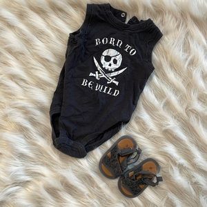 Born to be Wild tank onesie with matching sandals